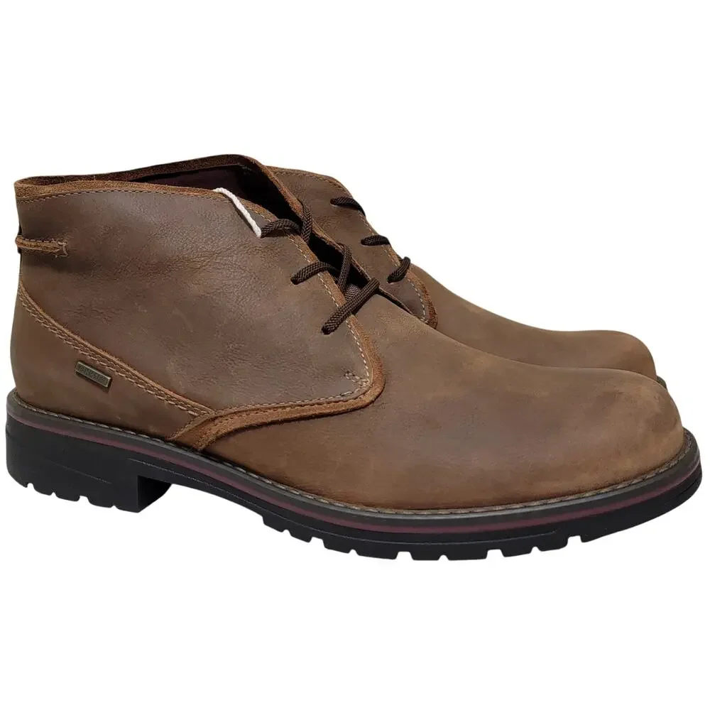 Clarks Morris Peak Waterproof Chukka Boots Size US 7.5M Dark Tan Brown Leather
